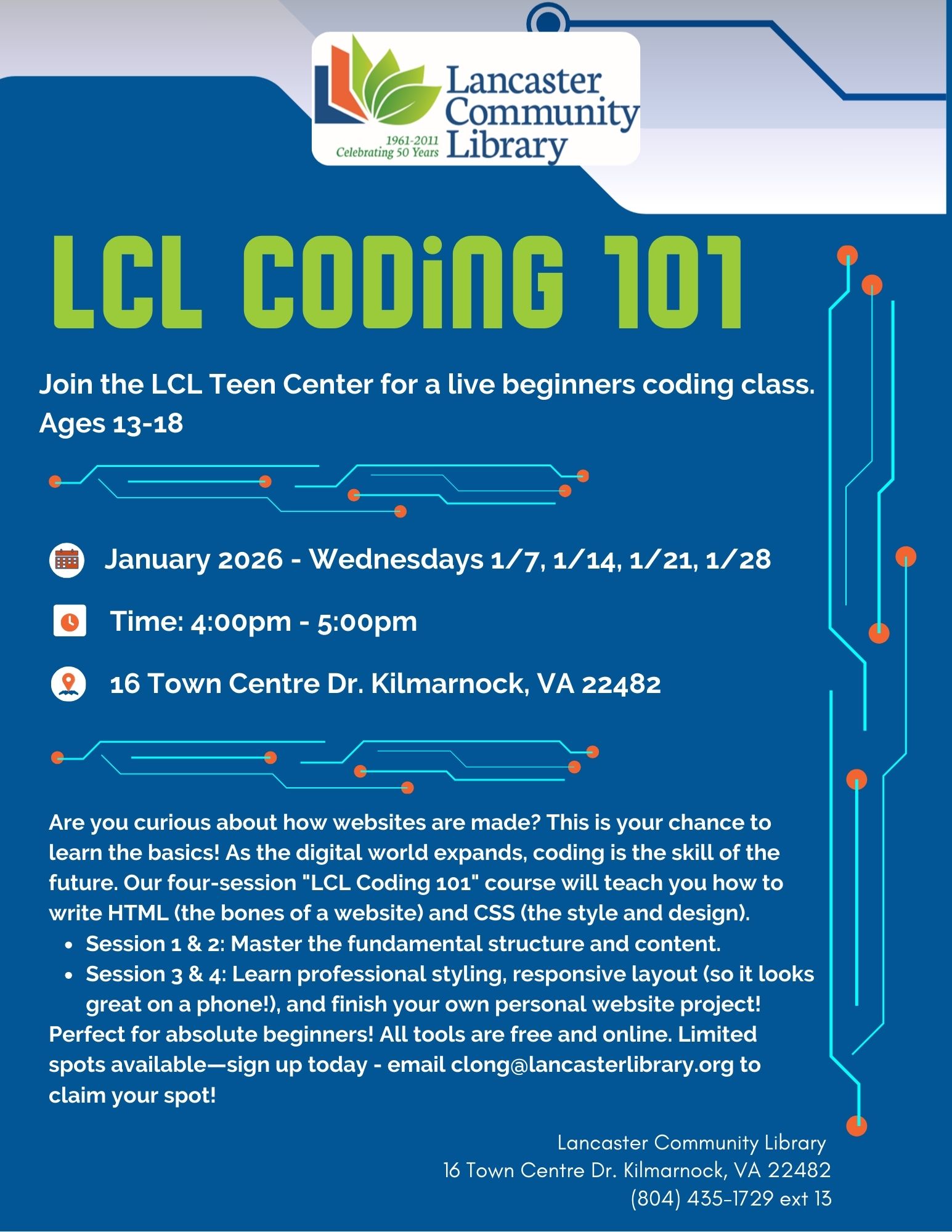 LCL Coding 101 Teen Center