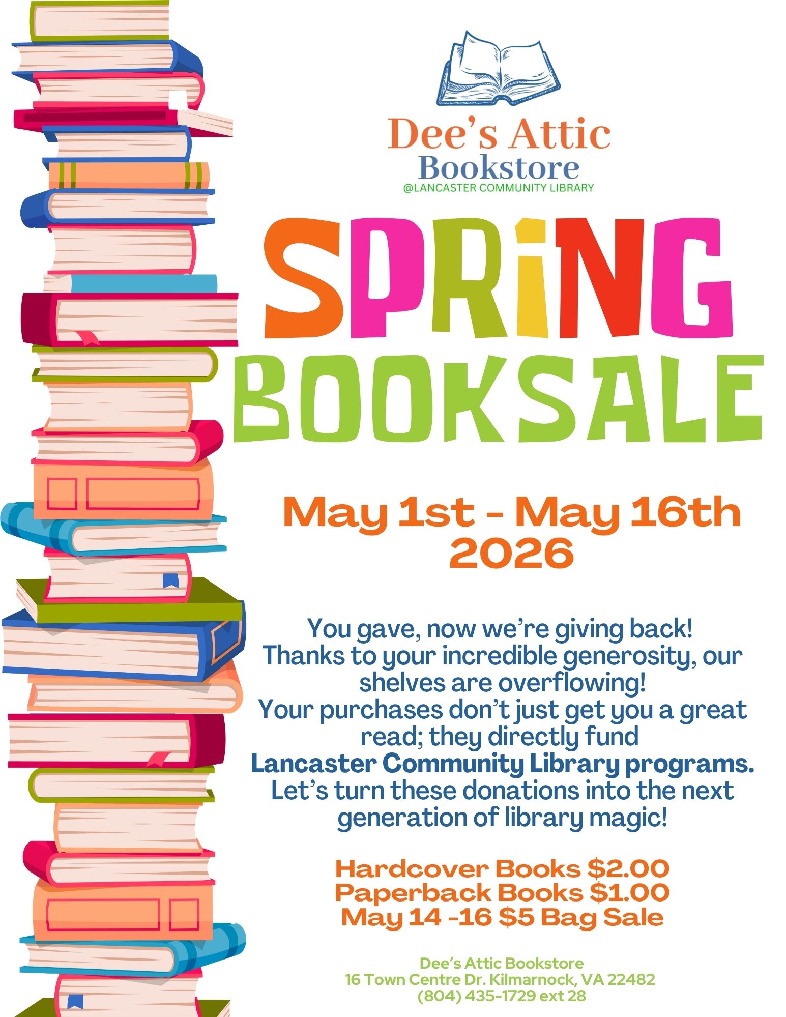 DeesAtticSpringBookSale2026
