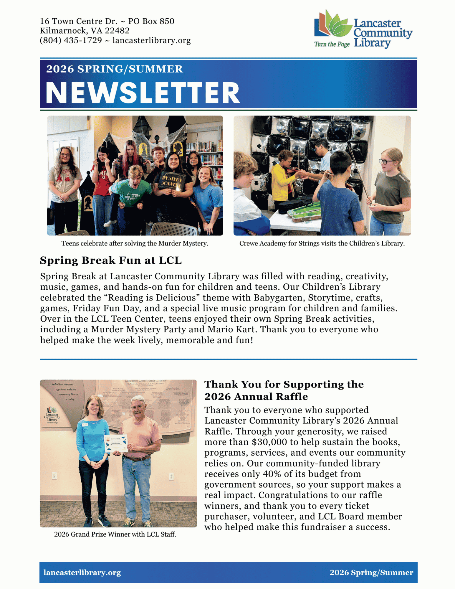 spring newsletter cover
